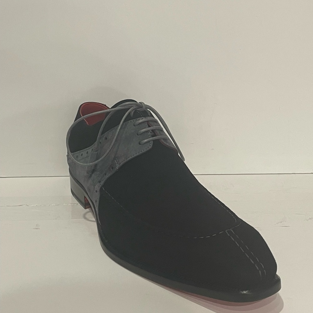 Emilio Franco shoes black/gray suede Oxford point toe
